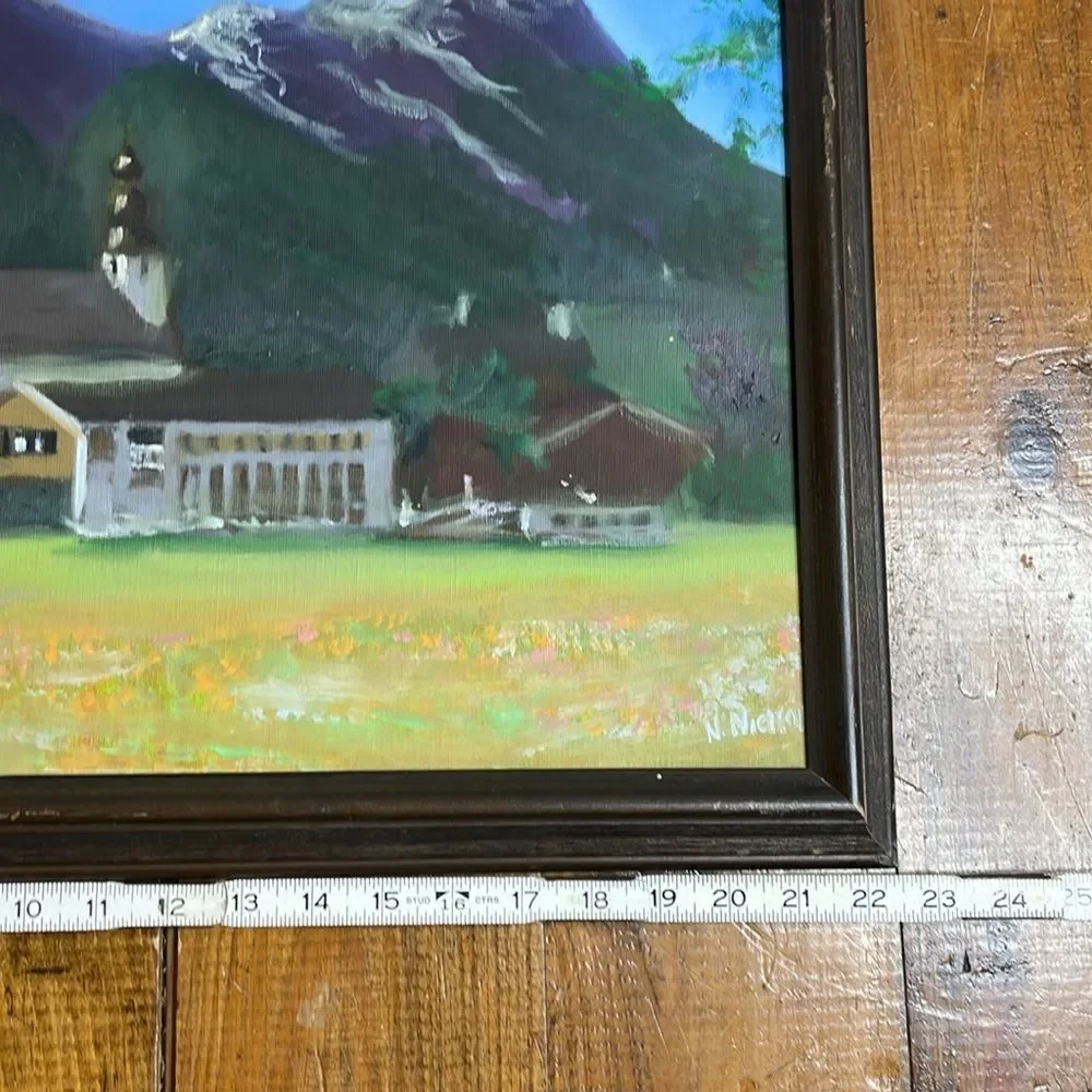 Framed Original Country Painting Signed N. Nichols